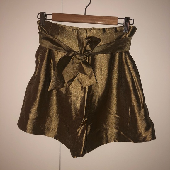 Zara Pants - Silk Gold/Olive Shorts